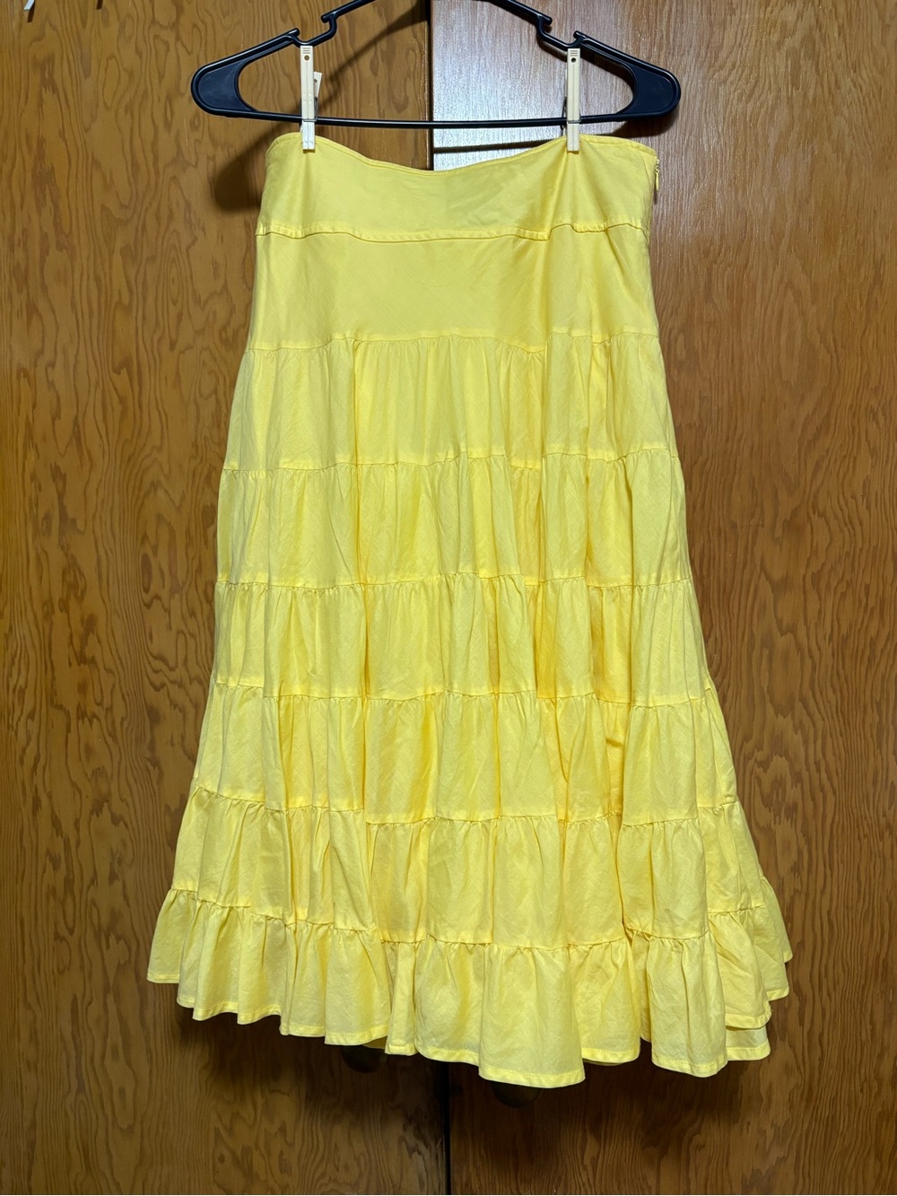INC International Concepts Bright Yellow Tiered Maxi Skirt